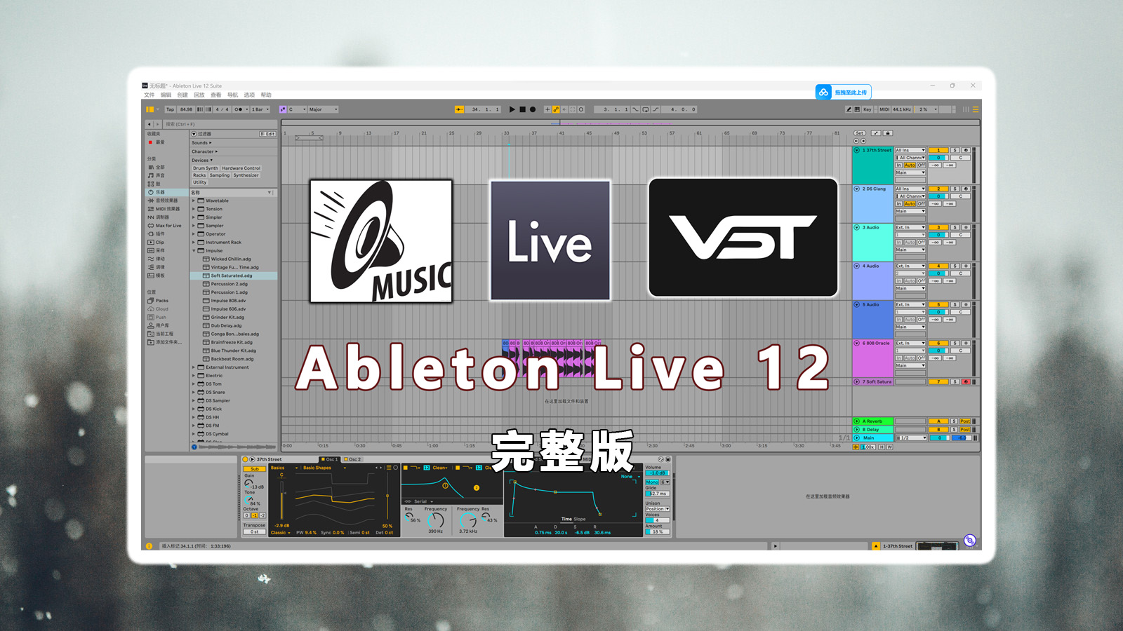 Ableton Live 12 软件最新正式完整版下载！【软件+官方音色库+音源插件MaxForlive+一套精选采样包Ableton工程文件】【完整版250GB】【音乐制作编曲混音软件】